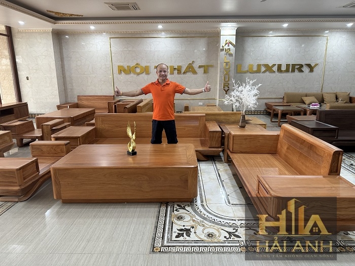 Sofa Gỗ Gõ Đỏ Pachy Chân Thuyền HAG-02