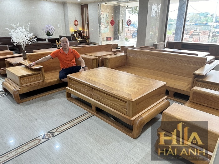 Sofa Gỗ Gõ Đỏ Đùi Gà HAG-03