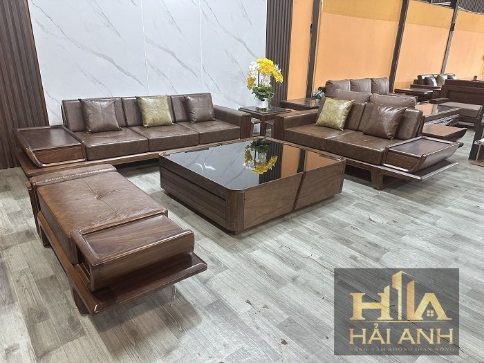 Sofa Gỗ Hương Sơn Màu Óc Chó Siêu VIP