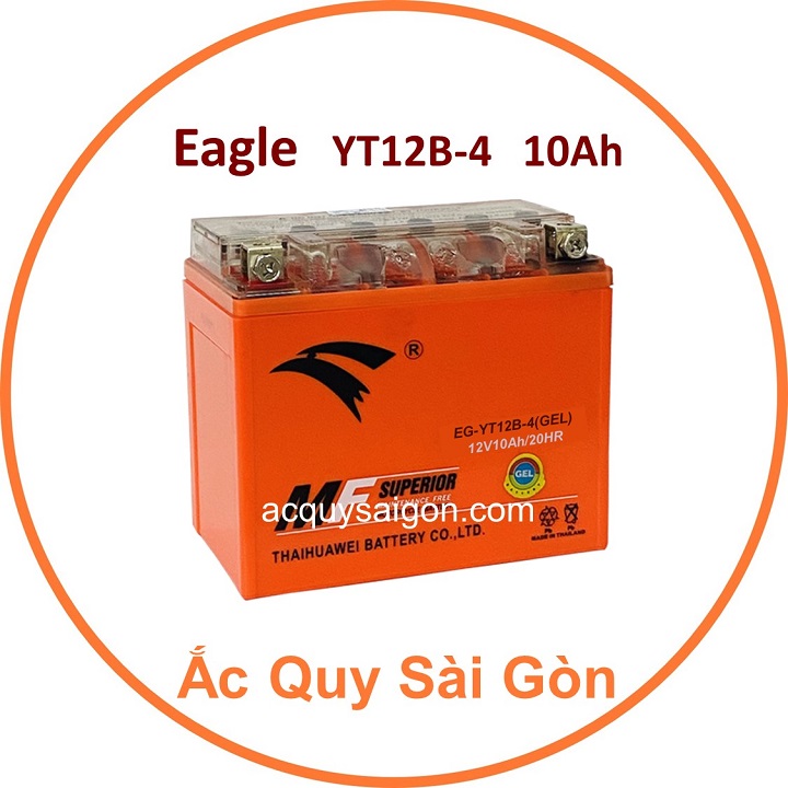 Nhà Phân Phối Ắc Quy Sài Gòn | Chuyên cung cấp sỉ và lẻ các loại bình ắc quy xe mô tô Eagle YT12B-4 chất lượng cao nhập khẩu 100% từ Thái Lan, giao hàng nhanh chóng với giá rẻ, cạnh tranh nhất.