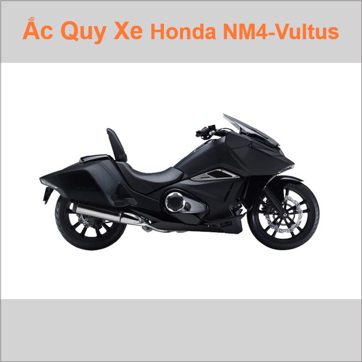 Bình acquy moto cho xe pkl Honda NM4 Vultus có công suất tầm 11.2Ah (10h) với các mã bình ắc quy như TTZ14S, YTZ12S Bình ắc quy xe mô tô phân khối lớn Honda có kích thước khoảng Dài 15cm * Rộng 8.7cm * Cao 11cm chất lượng tốt nhất với giá rẻ