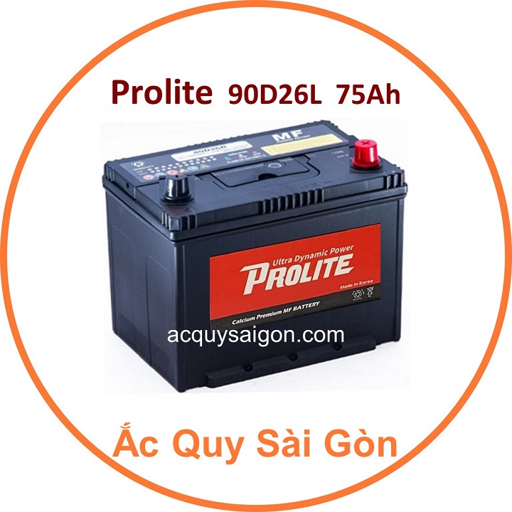 Chúng tôi chuyên cung cấp bình ắc quy Prolite 12V 75Ah 90D26L nhập khẩu Hàn Quốc, chất lượng cao, giá rẻ, lắp đặt tận nơi, bảo hành chu đáo