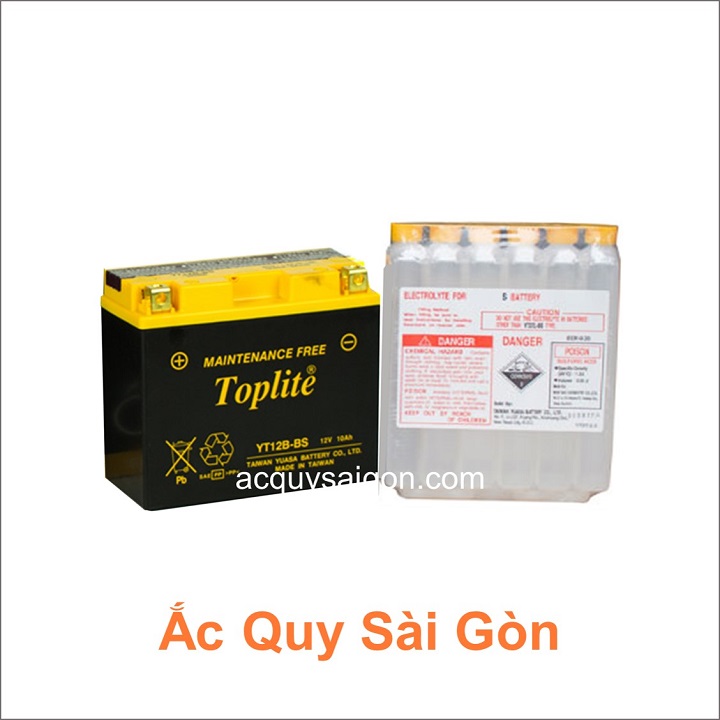 Ắc quy kín khí vĩnh viễn Toplite YT12B-BS sẽ không bao giờ cần phải châm lại nước