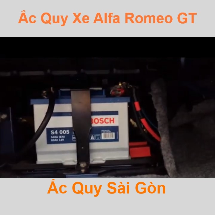 Bình ắc quy cho xe Alfa Romeo GT có công suất tầm 58Ah, 60Ah, 62Ah, cọc chìm, với các mã bình ắc quy phổ biến như Din58, Din60, Din62