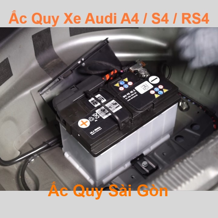 Bình ắc quy cho xe Audi A4 / S4 / RS4 có công suất tầm 95Ah, 100Ah, cọc chìm, với các mã bình ắc quy phổ biến như Din100, AGM95