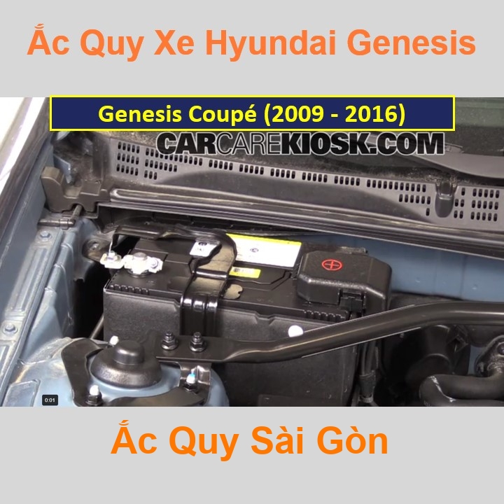Bình ắc quy cho xe Genesis Coupé (2009 – 2016) có công suất tầm 70Ah, 15Ah (cọc nổi – nghịch) với các mã bình ắc quy như 80D25L, 85D25L, 90D26L Bình a