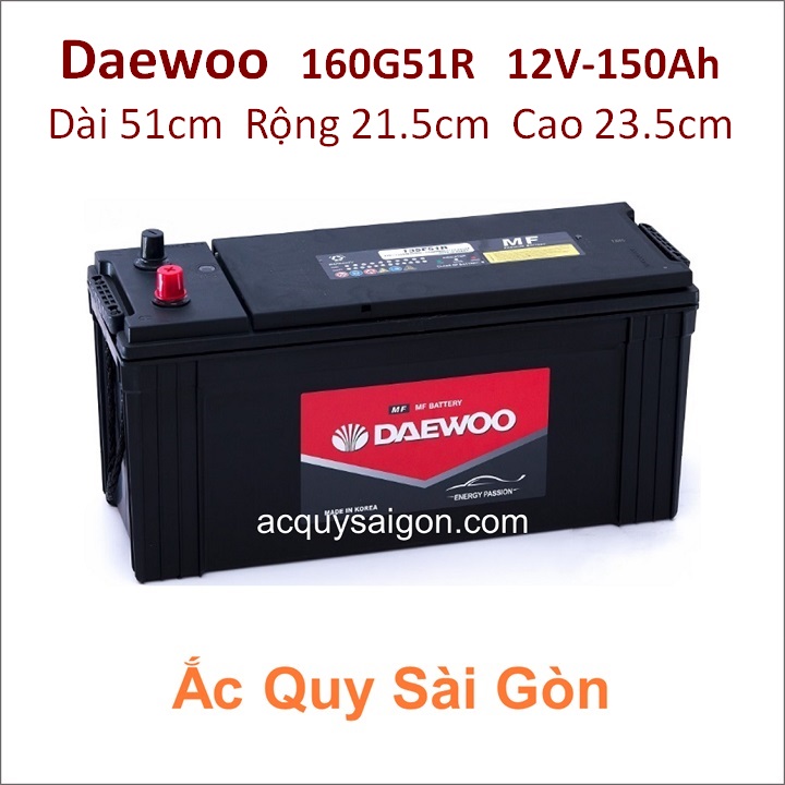 Ắc quy Daewoo 12V/150Ah 160G51R (N150)