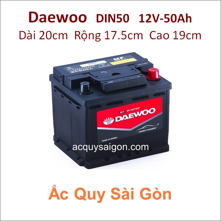 Ắc quy Daewoo 12V 50Ah Din50 (55054)