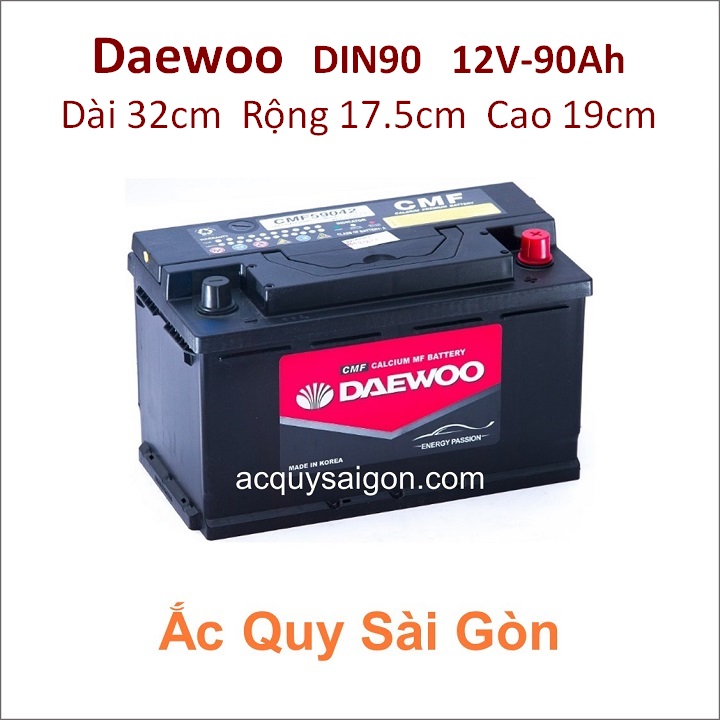 Ắc quy Daewoo 12V 90Ah Din90 (59042)