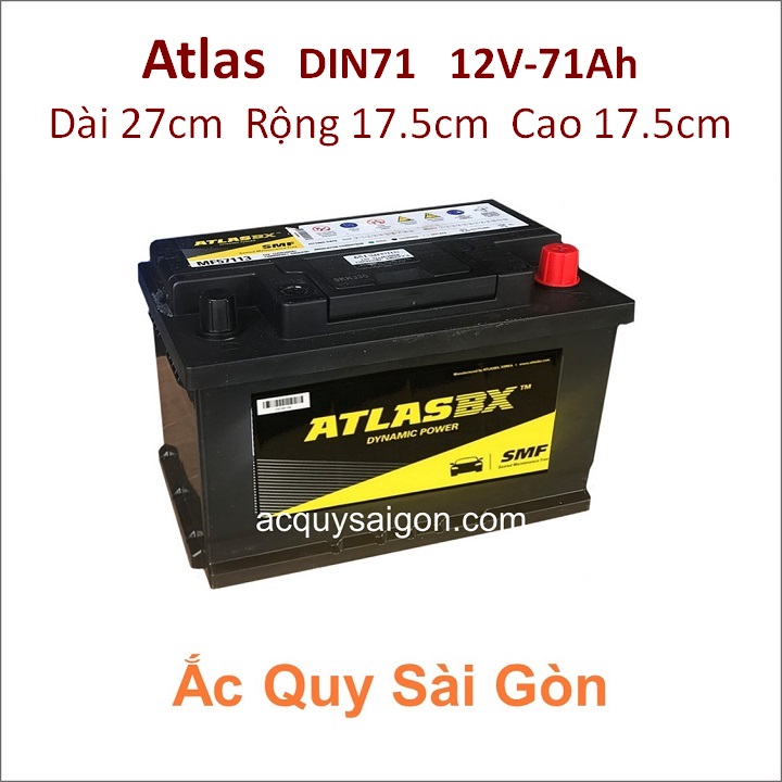 Ắc quy Atlas 12V 71Ah Din71 (57113)