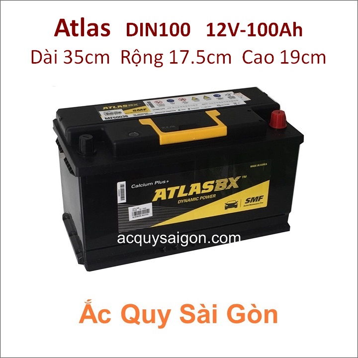 Ắc quy Atlas 12V-100Ah Din100 (60038)