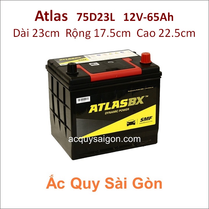 Ắc quy Atlas 12V 65Ah 75D23L