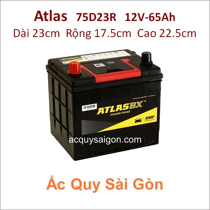 Ắc quy Atlas 12V 65Ah 75D23R