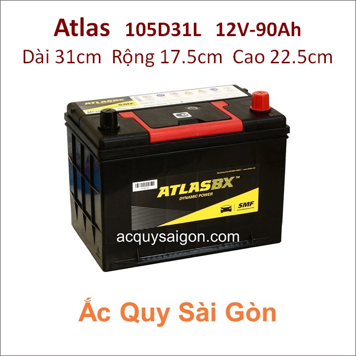 Ắc quy Atlas 12V 90Ah 105D31L