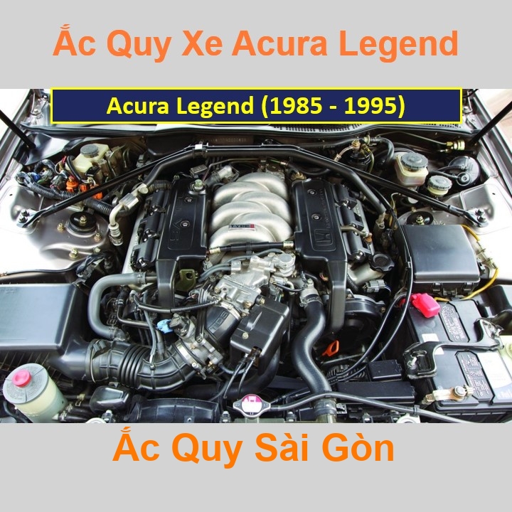 Vị trí bình ắc quy Acura Legend nằm ở dưới nắp ca pô, phía trước máy, bên tài