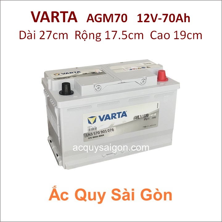 Ắc quy Varta 12V 70Ah AGM70 (570901076)