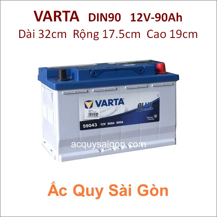 Ắc quy Varta 12V 90Ah Din90 (59043)