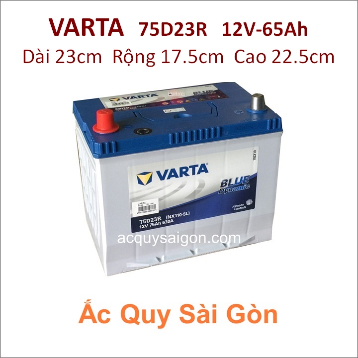 Ắc quy Varta 12V 65Ah 75D23R