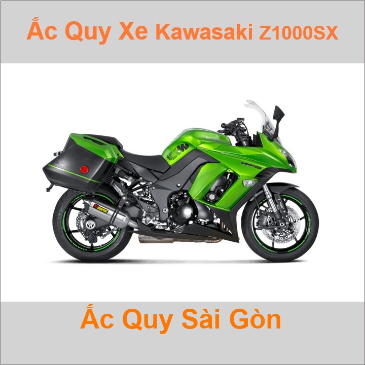 Bình ắc quy cho xe moto Kawasaki Z1000S / Z1000SX  1043cc có công suất tầm 8Ah, 9Ah (10h) với các mã bình ắc quy phổ biến như YTX9-BS