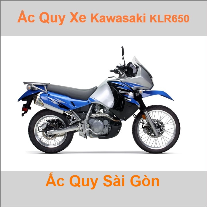 Bình ắc quy cho xe moto Kawasaki KLR650 651cc có công suất tầm 14Ah (10h) với các mã bình ắc quy phổ biến như 
YB14L-BS