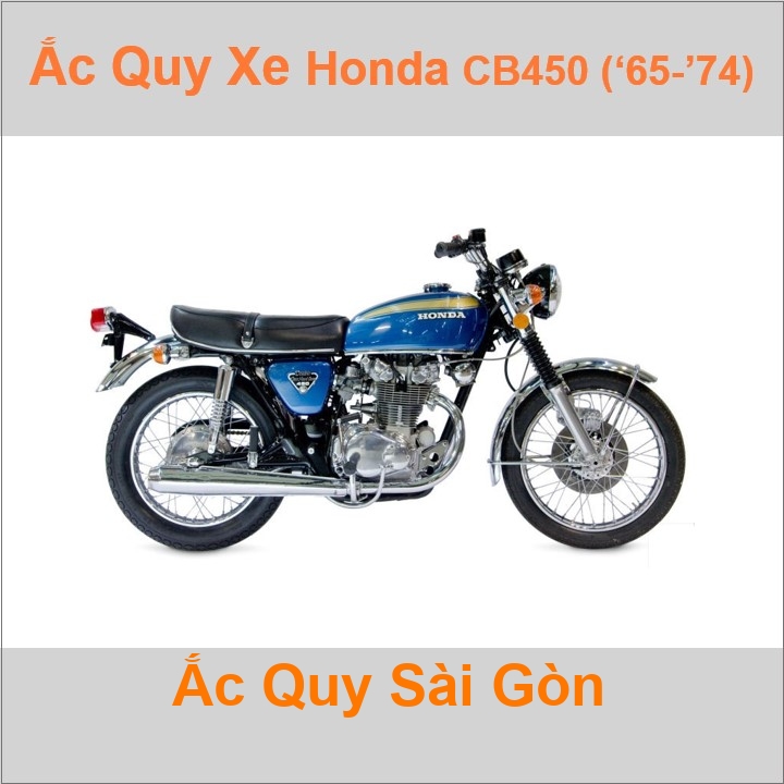Ắc quy xe mô tô Honda CB 450 (1964 - 1986) / CB 500 - 2 máy (1975 - 1976)