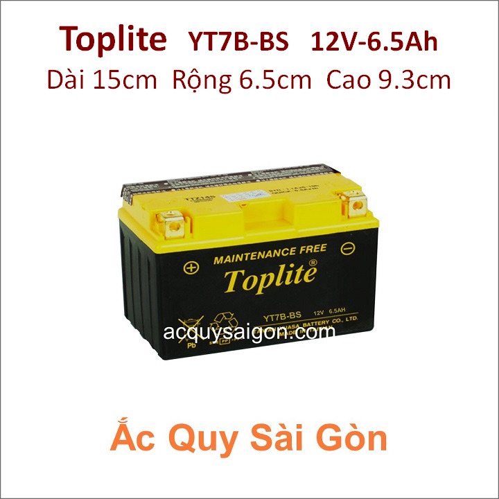 Ắc quy Yuasa Toplite 12V 6.5Ah YT7B-BS (Cao cấp)