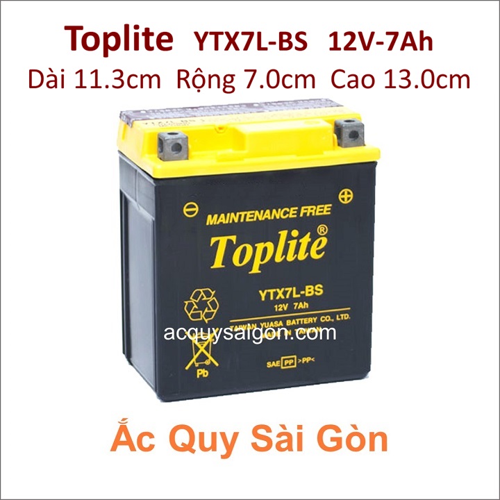 Ắc quy Yuasa Toplite 12V 7Ah YTX7L-BS