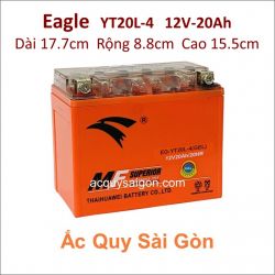 Ắc quy xe mô tô gel Eagle 12V-20Ah YT20L-4