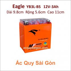 Ắc quy xe máy gel Eagle 12V 3Ah/10HR (3.2Ah/20HR) 50CCA EG-YB3L-BS