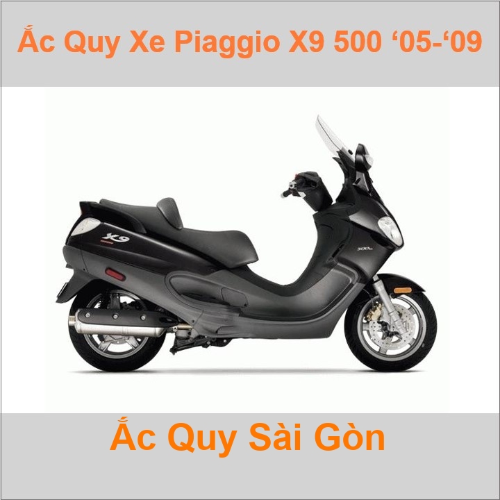 Bình ắc quy cho xe tay ga pkl Piaggio X9 500 Evolution 459cc có công suất tầm 14Ah (10h) với các mã bình ắc quy phổ biến như YTX16-BS Bình ắc quy xe scooter phân khối lớn Piaggio X9 500 Evolution ABS có kích thước khoảng Dài 15cm * Rộng 8.7cm * Cao 16cm battery chất lượng tốt nhất giá rẻ