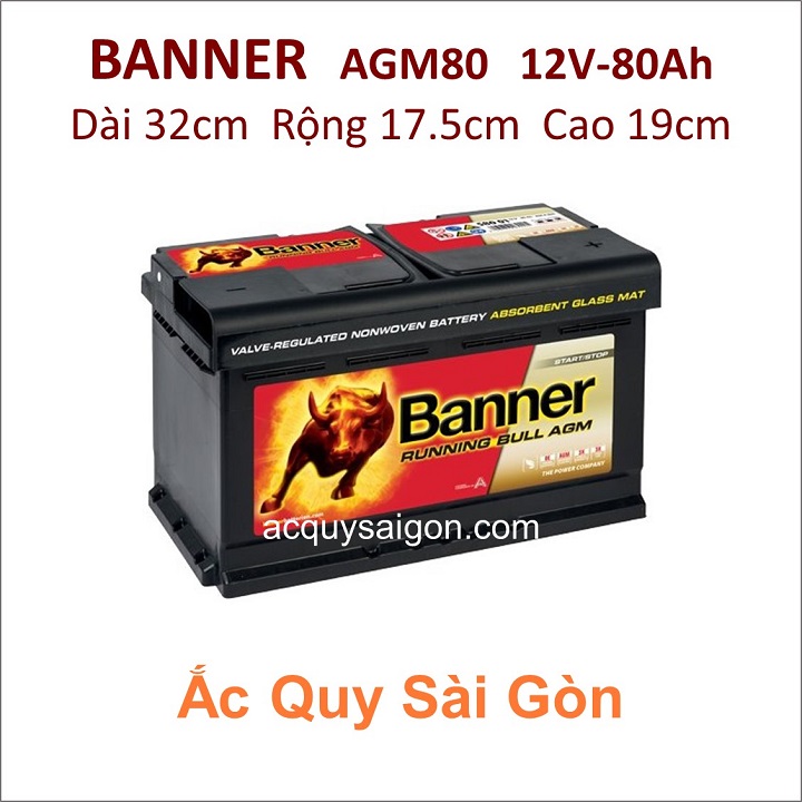 Ắc quy Banner 12V 80Ah AGM80 (58001)