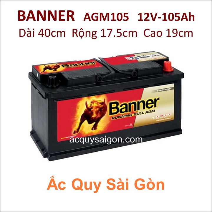 Ắc quy Banner 12V 105Ah AGM105 (60501)