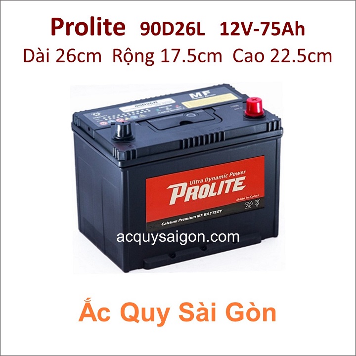 Ắc quy Prolite 12V 75Ah 90D26L