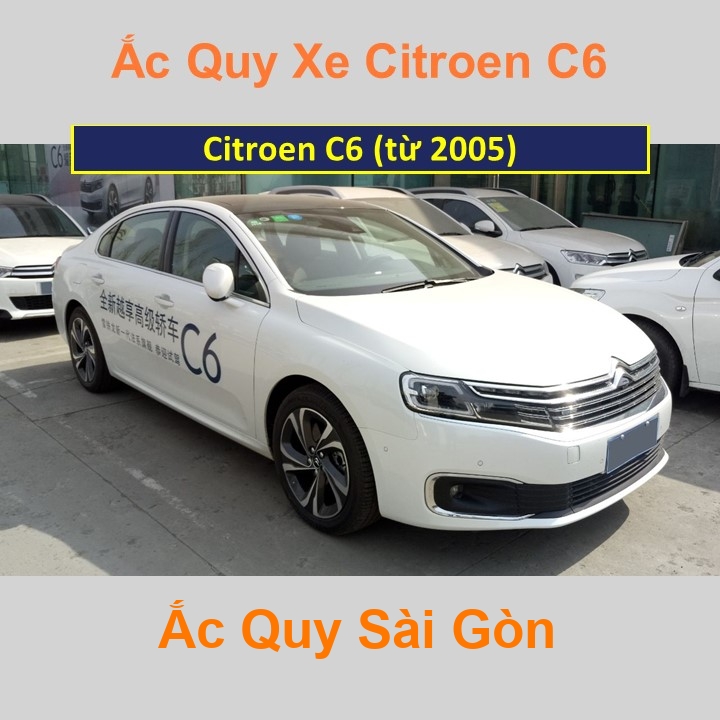 Bình ắc quy xe ô tô Citroën C6 (từ 2005)