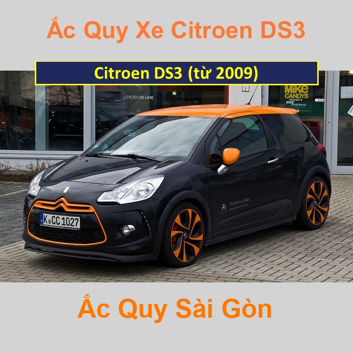 Bình ắc quy xe ô tô Citroën DS3 (từ 2009)