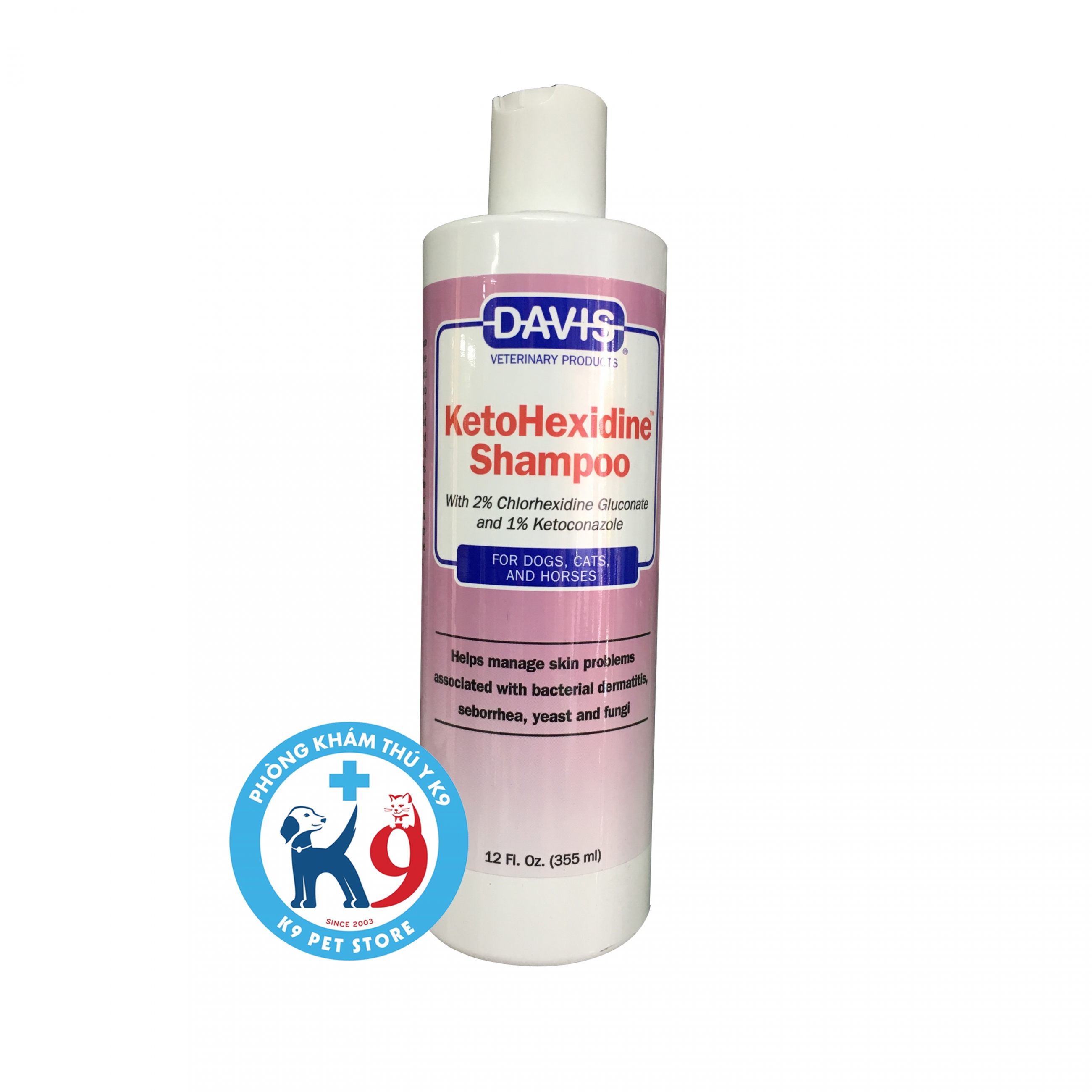 Davis Ketohexadine - Sữa tắm trị ngứa khuẩn, nấm da cho thú cưng 355ml