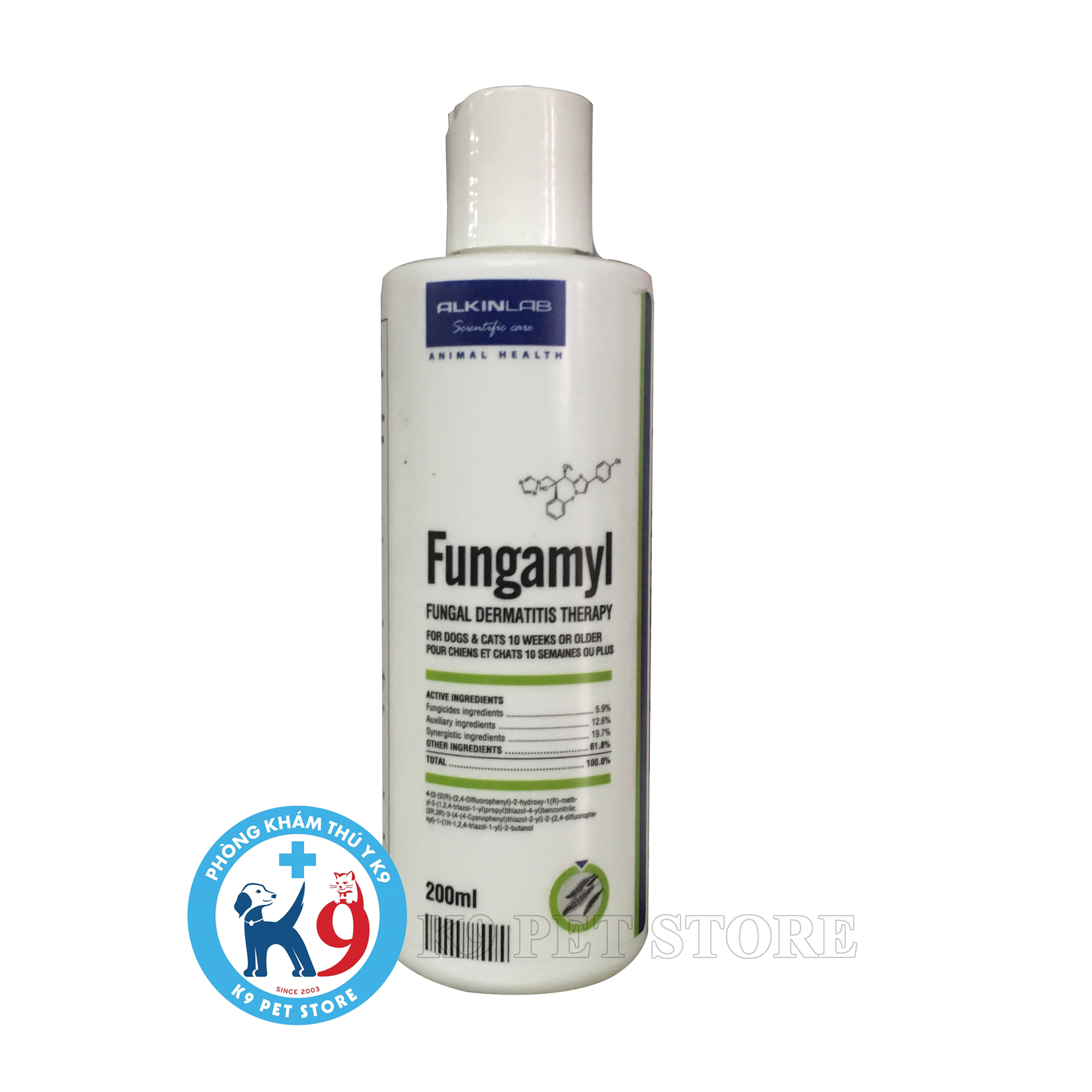 Sữa tắm trị nấm ghẻ AlKin Fungamyl 200ml (hàng nhập khẩu Kỳ Nam)