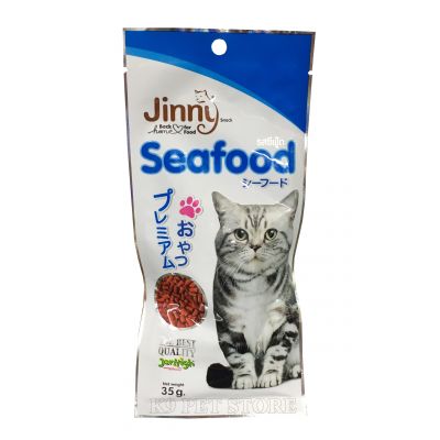 Thức ăn vặt cho mèo Jinny Snack Jehigh Seafood 35g