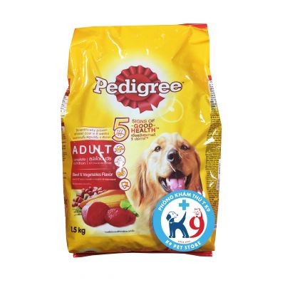 Thức ăn cho chó trưởng thành Pedigree 1,5kg vị bò và rau củ