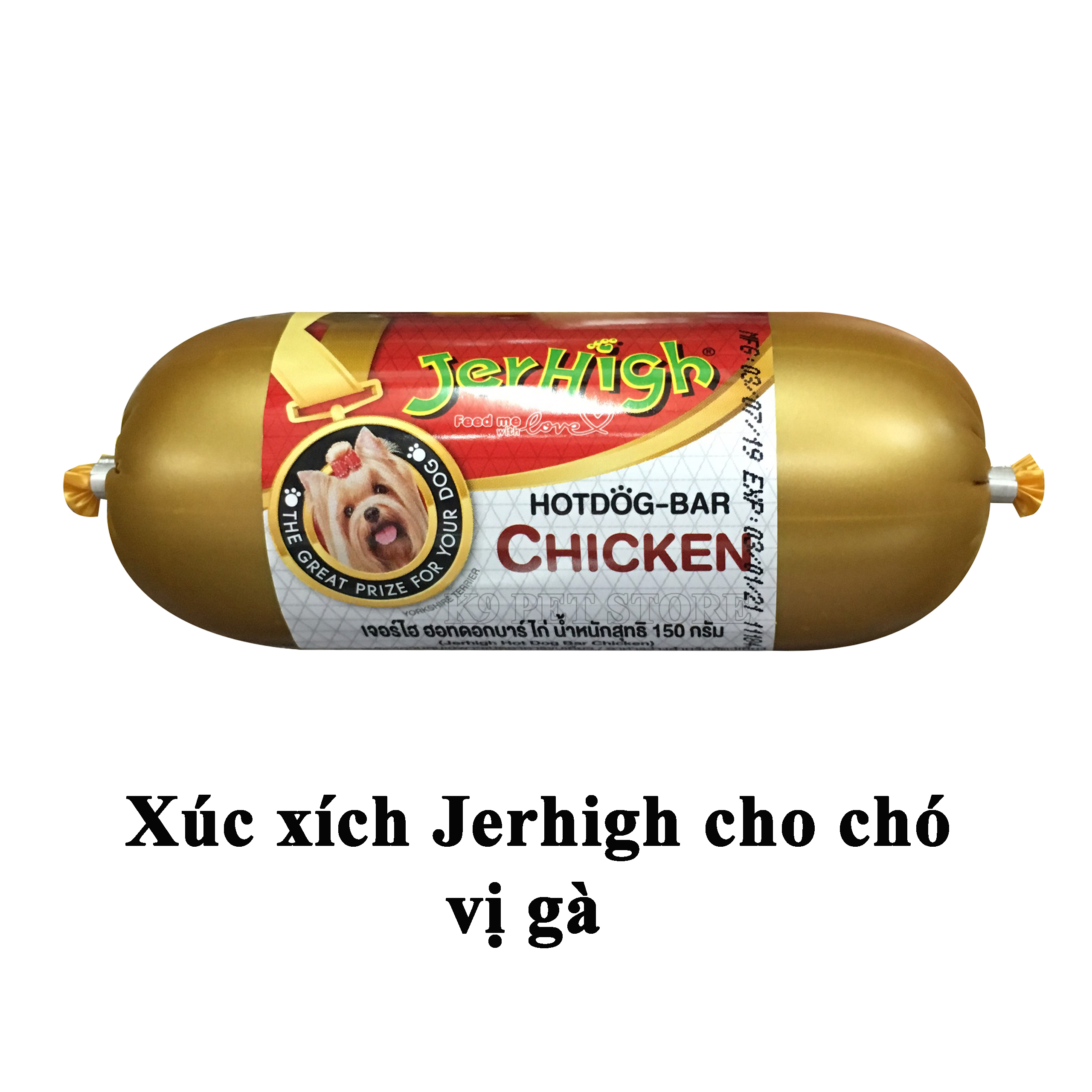 Jerhigh Hogdog Bar 150gr - Xúc xích cho chó vị gà