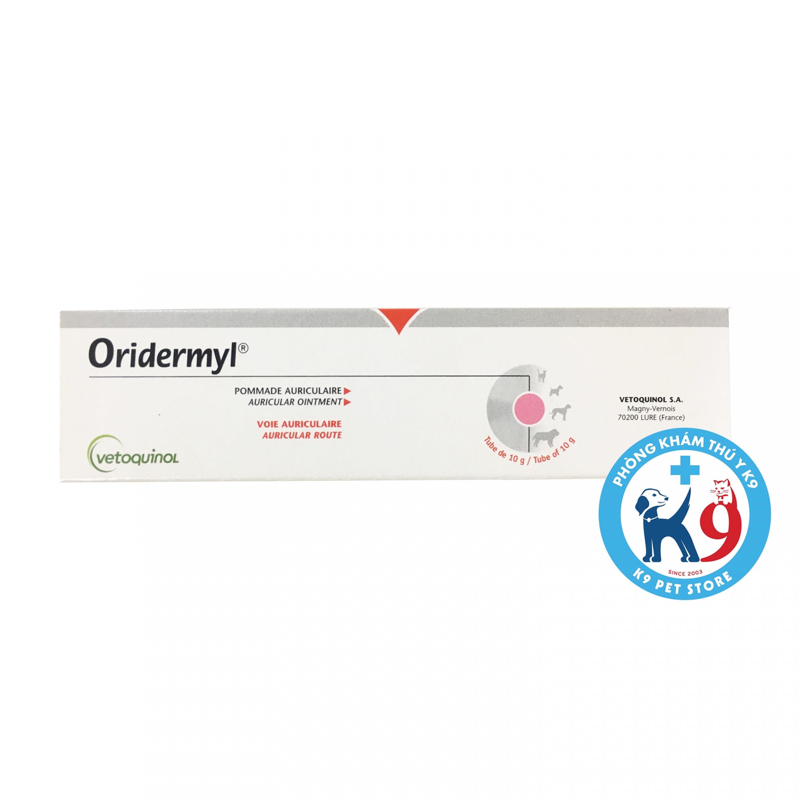 Trị viêm tai cho chó mèo Oridermyl 10gr