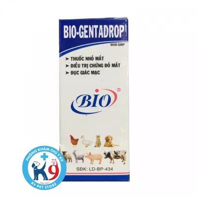 Dung dịch nhỏ mắt trị viêm mắt chó mèo Bio - Genta drop 10ml