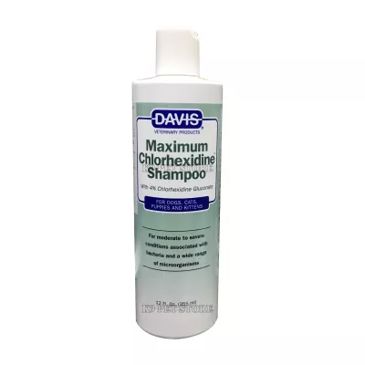 Davis Chlorhexidine 4% - Sữa tắm trị ngứa, nhiễm khuẩn, viêm da cho thú cưng 355ml