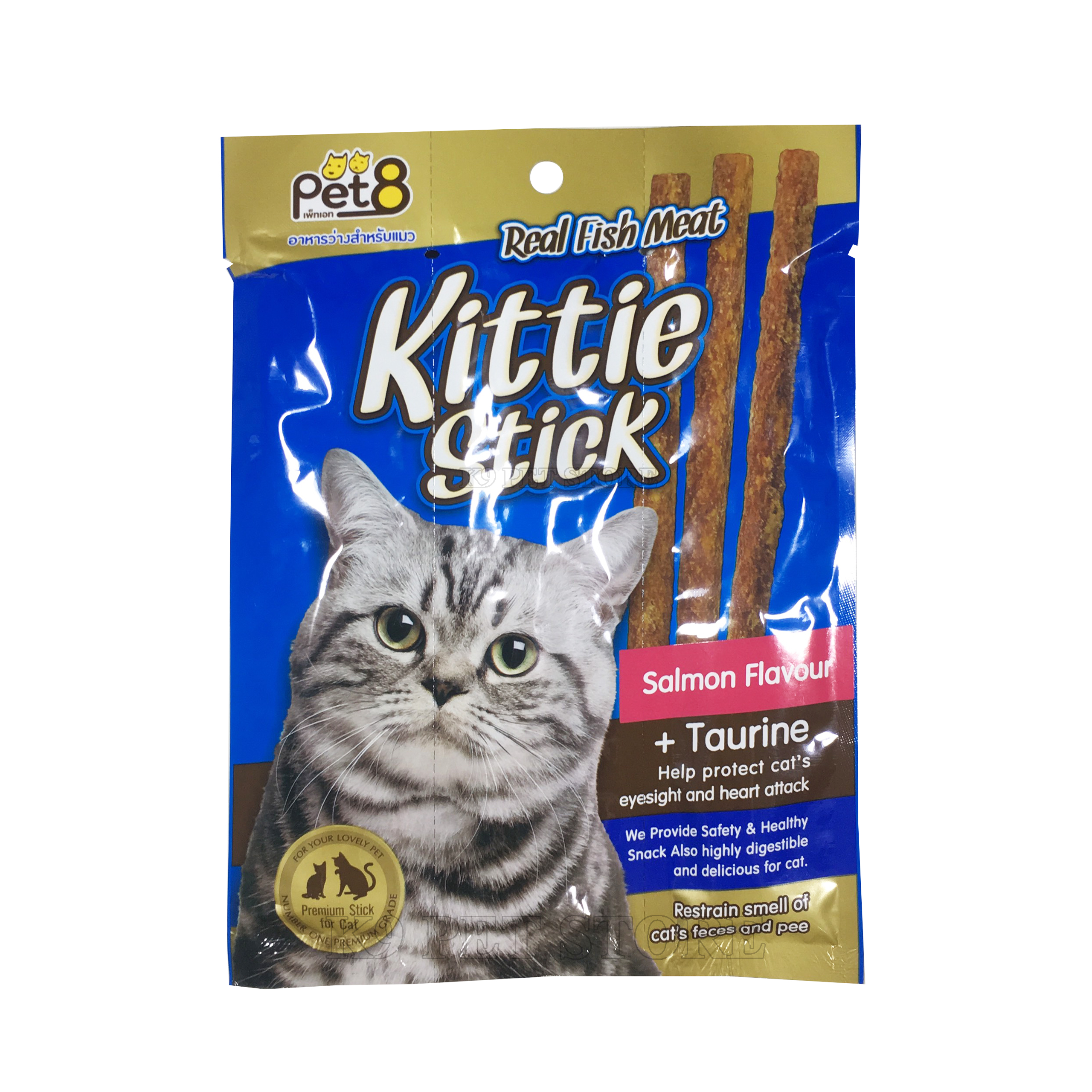 Snack que cho mèo Pet8 - Kittie Stick vị cá hồi