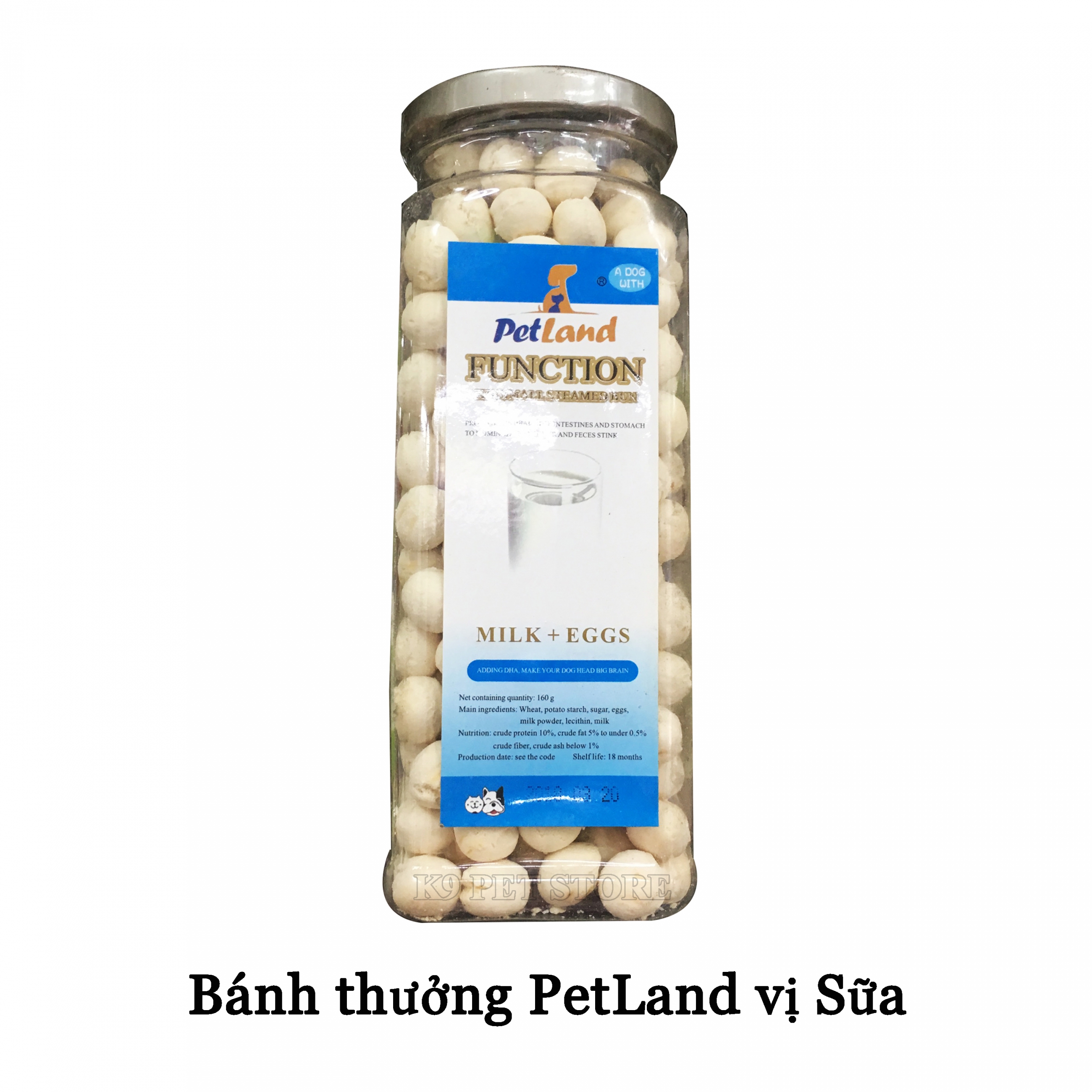 Bánh thưởng Petland Function cho chó vị Sữa 160gr