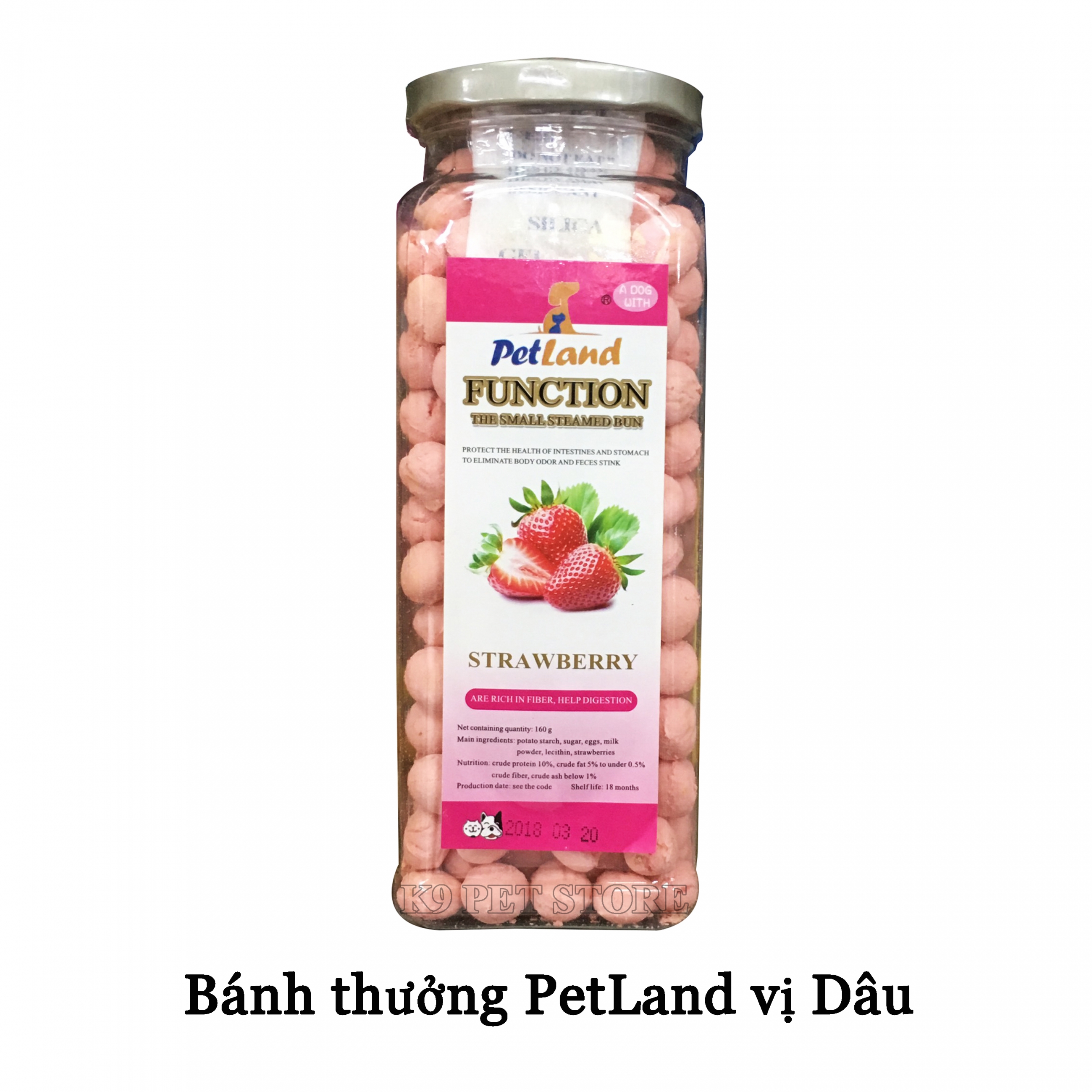 Bánh thưởng Petland Function cho chó vị Dâu 160gr