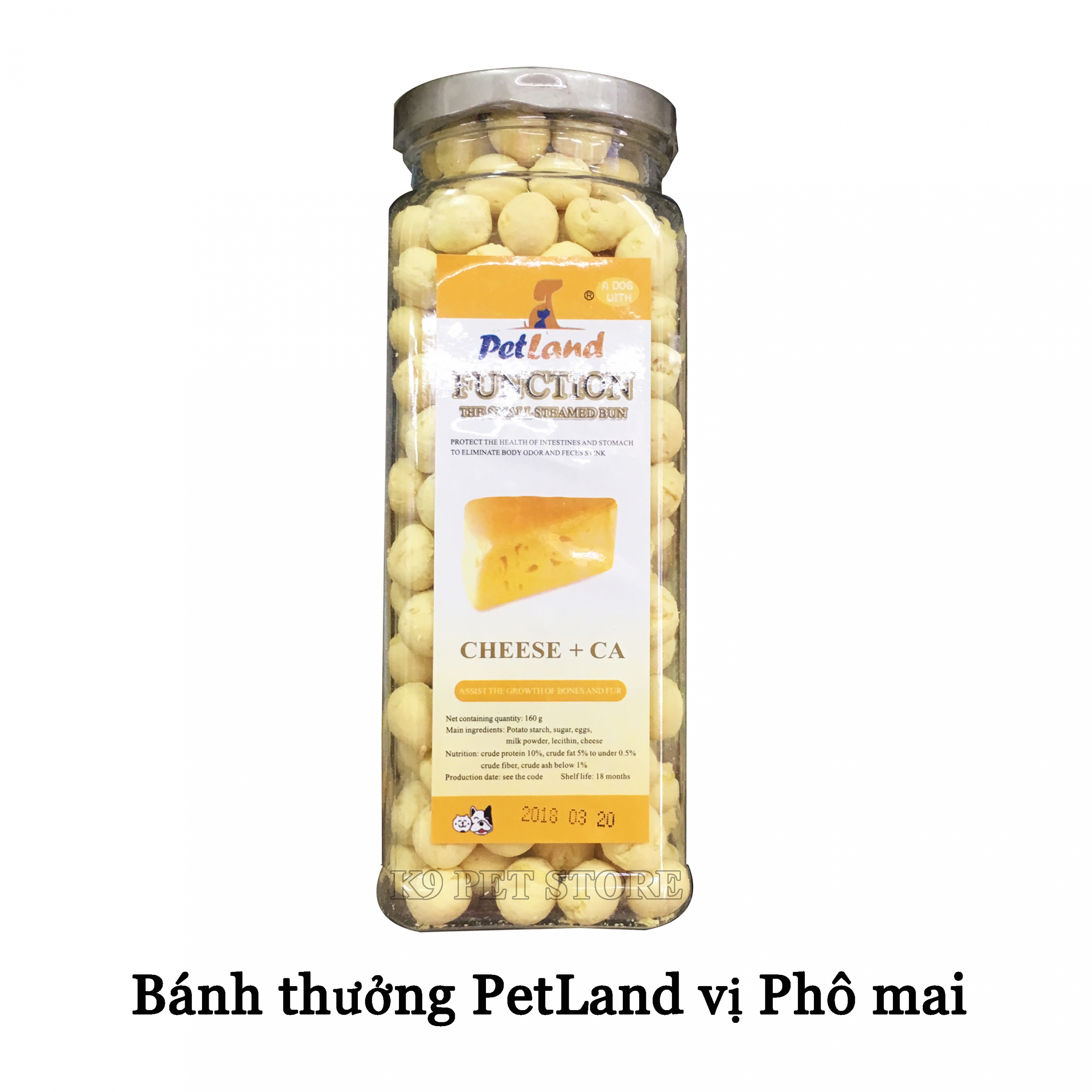 Bánh thưởng Petland Function cho chó vị Phô mai 160gr