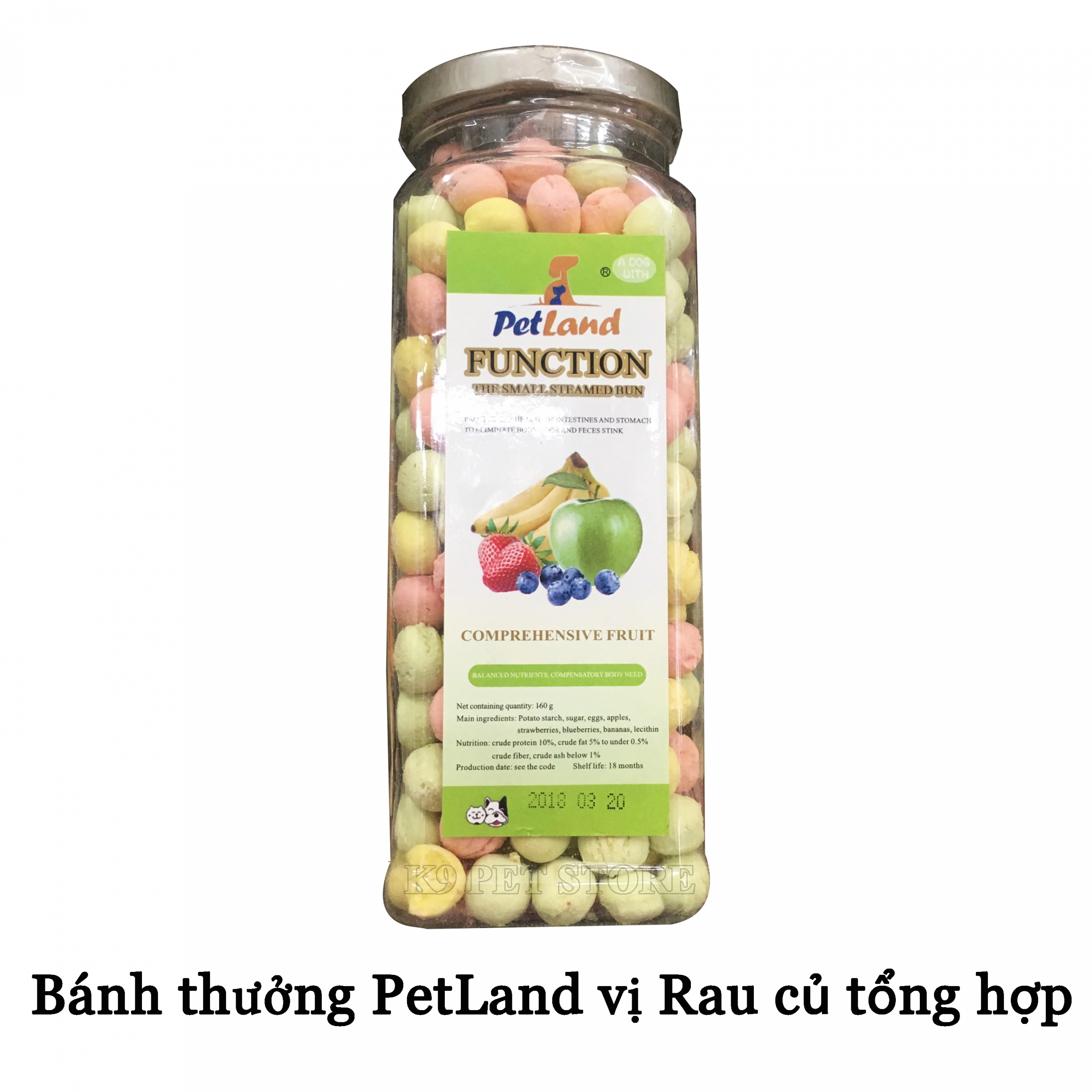 Bánh thưởng Petland Function cho chó vị Rau củ tổng hợp 160gr