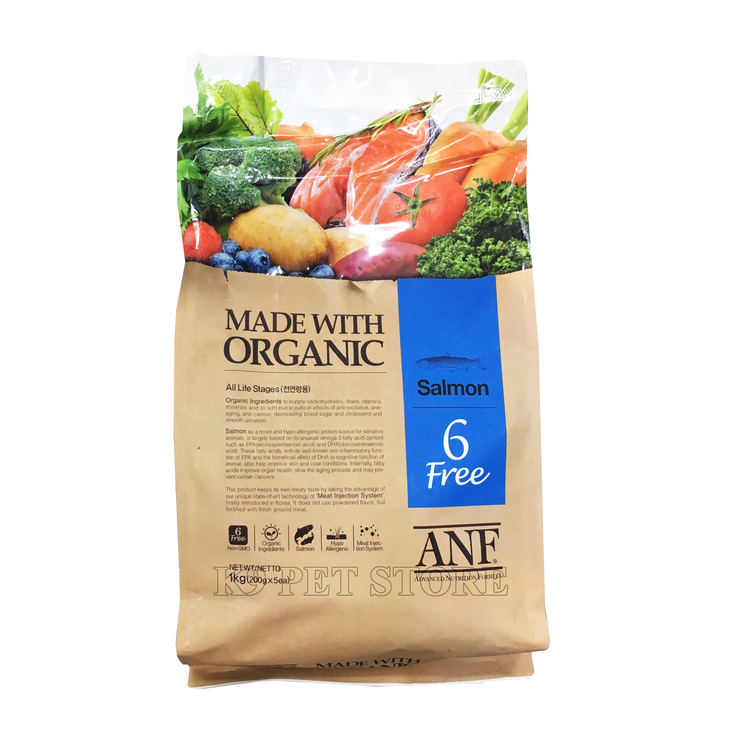 Thức ăn cho chó Organic ANF vị cá hồi 1kg