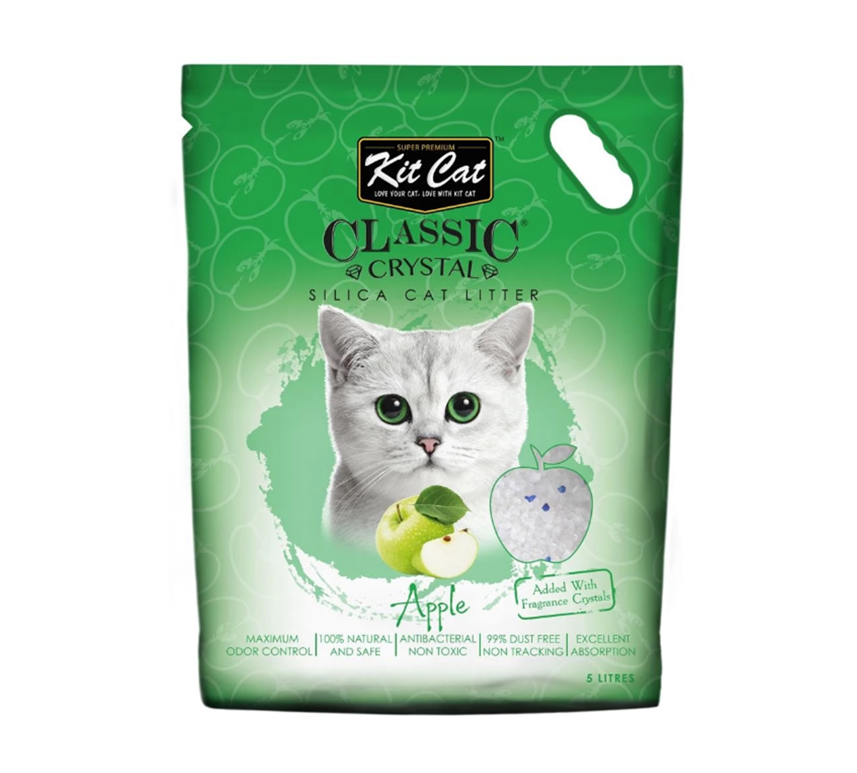 Cát thủy tinh Kitcat Classic Crystal túi 5l hương táo
